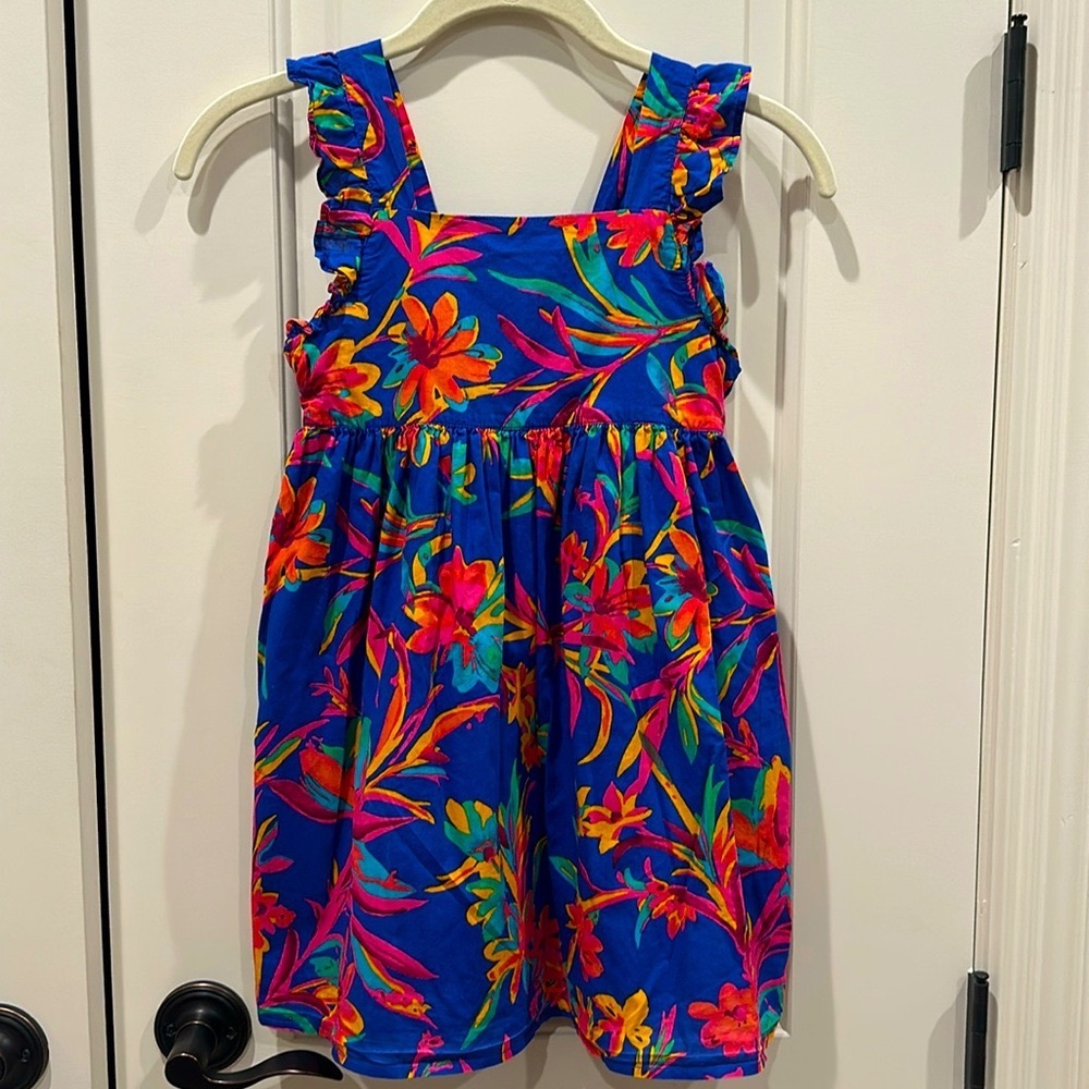 Crewcuts by J. Crew Pleated Apron Dress, Adjustable Ruffled straps, Girls Size 6